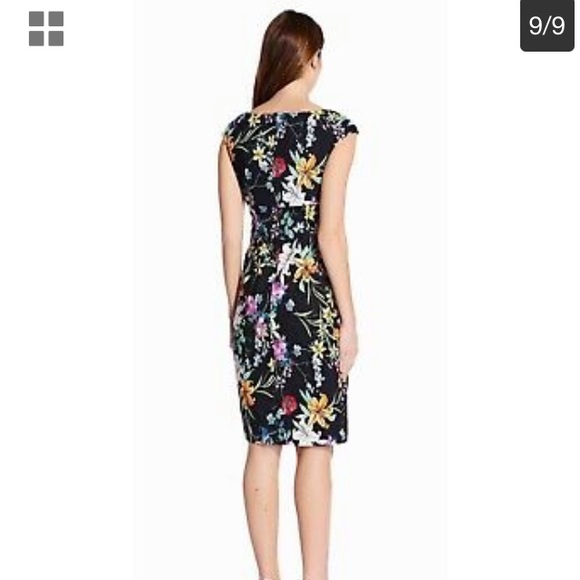 ADRIANNA PAPELL Floral Sweetheart Drape Sheath 8US - Picture 9 of 9